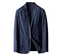 Duohropke Veste en lin pour homme - Blazer de loisirs - Veste de costume - Manteau à une rangée - Coupe ample - Couleur unie - Veste blazer pour hommes - Veste de costume - Grande taille, Bleu marine