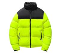 Duohropke Veste matelassée pour homme - Doudoune surdimensionnée - Veste matelassée bicolore - Patchwork - Veste d'hiver chaude - Veste d'extérieur légère - Avec col montant - Veste thermique