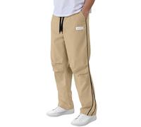 Duohropke Y2k Pantalon de jogging pour homme Streetwear Baggy Track avec cordon de serrage Coupe droite Pantalon de loisirs Pantalon de parachute Pantalon de sport avec bandes latérales Pantalon de