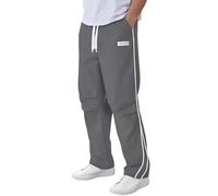 Duohropke Y2k Pantalon de jogging pour homme Streetwear Baggy Track avec cordon de serrage Coupe droite Pantalon de loisirs Pantalon de parachute Pantalon de sport avec bandes latérales Pantalon de