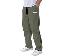 Duohropke Y2k Pantalon de jogging pour homme Streetwear Baggy Track avec cordon de serrage Coupe droite Pantalon de loisirs Pantalon de parachute Pantalon de sport avec bandes latérales Pantalon de
