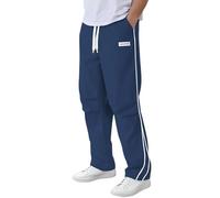 Duohropke Y2k Pantalon de jogging pour homme Streetwear Baggy Track avec cordon de serrage Coupe droite Pantalon de loisirs Pantalon de parachute Pantalon de sport avec bandes latérales Pantalon de