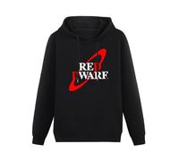 DUOJIMEI Cool Red Dwarf Logo Nostalgia Geek Men's Hoody Retro 90's Sitcom Red Dwarf Hoody Size L