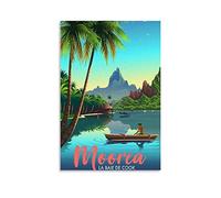 Duojimi Poster vintage Tahiti sur toile - Décoration murale moderne pour chambre à coucher