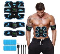 DUOJIN EMS Electrostimulateur Musculaire, EMS Ceinture Abdominale Electrostimulation, Abdos Musculation Appareil, Musculation Abdominaux Equipement Fitness