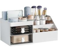 DUOJIN Organisateur Maquillage Rangement Maquillage avec 2 tiroirs, Convient pour Le Meuble de Salle de Bain, la Chambre à Coucher, étanche à l'eau et à la poussière