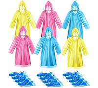 DUOJIN Vêtement d'Imperméables à l'eau, Poncho pluie pour Enfants et Adultes, Raincoat pvc, Vêtements de pluie et 6 Paires Chaussures Réutilisable et Léger pour Extérieur