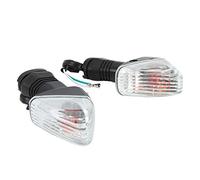 Duokon 2 pièces Clignotant LED de Moto, Accessoires de Modification de Clignotants Moto pour ZX-6R 600, 1997-2006 (noir et blanc)