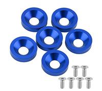 Duokon 6pcs M8 Rondelle Pare-chocs, Rondelle de Cadre de Plaque d'immatriculation Kit de Rondelle/Boulon de Couvercle de Moteur pour Voiture/Moto (8mm)(bleu)