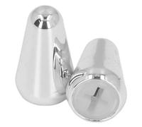 Duokon Capuchons de Commutateur de Micro de Guitare, Coque en Laiton, Noyau PP, Pointe de Sélecteur de Remplacement, Paquet de 2 pour Commutateurs à 3 Voies et 5 Voies de Style ST TL pour la (SILVER)