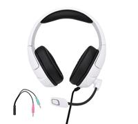 Duokon Casque de Jeu Filaire avec Lumières LED, Pilotes 50 Mm, Amovible | Conception sur L'oreille, Double Prise Audio USB 3,5 Mm, Réducteur de Bruit, pour PC, Ordinateurs Portables, Contrôleur de