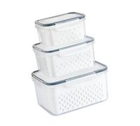 Duokon Ensemble de Paniers de Rangement pour égouttoir de Cuisine, Passoire Amovible en PP et Silicone, 3 Tailles, Stockage des Aliments à Vidange Rapide pour le Lavage des Fruits et Légumes,