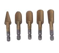 Duokon Ensemble d'embouts de Meuleuse en Acier Rapide, 5 Pièces, Kit de Fraises de Meulage à Tige Hexagonale, Universel pour Polisseuse électrique et Couteau à Découper, pour la Sculpture Fine de