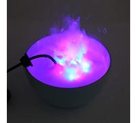 Duokon Mist Machine 24V Changement de Couleur 12 LED Mist Maker Fogger Pond Brouillard Atomizer, Mist Maker Water Fountain Pond Atomizer Air Humidifier pour Halloween, Fête(#with EU Plug Adapter)