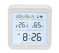 Duokon Moniteur de Température et d'humidité WiFi, Hygromètre Numérique ABS avec écran HD, Télécommande App, Exportation CSV, Requête Vocale, pour Maison, Sous-sol, Chambre à Coucher, Chambre de bébé