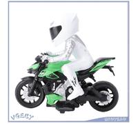 Duokon moto RC avec lumières Moto télécommandée haute vitesse RC cascadeur avec lumières de figurine pour la jeux voiture Vert
