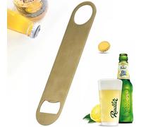 Duokon Ouvre-bouteille, ouvre-bière, bouteille en acier inoxydable Heavy Duty décapsuleur plat, décapsuleur bien fait avec long col (doré)