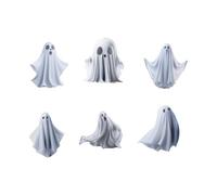 Duokon Pendentifs Fantômes Halloween en Acrylique Blanc, Lot de 6 Petites