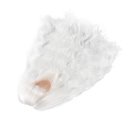 Duokon Perruque de Poupée Cheveux Longs Bouclés de Remplacement avec Frange Droite Maille de Fibre Haute Température pour Têtes de Poupée de 7,3 à 8,3 Pouces Lisse Ajustement Complet pour la (WHITE)