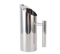 Duokon Pichet à Eau en Acier Inoxydable 304 Pichet à Boisson à Corps Droit de 1 Litre avec Bec Verseur Anti-fuite et Large Plage de Température pour Infusion Froide de thé aux Fleurs de (SILVER)