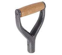 Duokon Poignée de Pelle de Rechange en Forme de Y, Diamètre Intérieur 9,05x4,7 Pouces, 1,22 Pouces, avec Poignée en Bois, pour Creuser Le Jardin, Outils de Ratissage (Silver)
