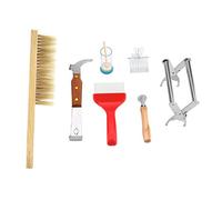Duokon Set d'outils pour Apiculture Kit Brosse pour Abeilles Fourche pour uncapiedi Outils pour apiculteurs 7pcs