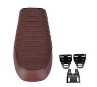 Duokon Siège de Moto Café Vintage en Cuir PU, Coussin de Selle Plat Cafe Racer pour CG125 GN CG CB400SS CB200 CB350 CB400SS CB500(style C)