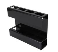 Duokon Support de Paille Mural, Support de Paille d'armoire en Acrylique avec 4 Compartiments, Drainage Inférieur, Installation Adhésive ou à Vis, pour Comptoir de Cuisine, Porte d'armoire, Table