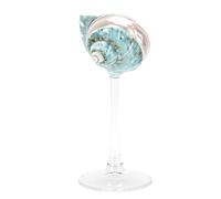 Duokon Verre à Vin en Coquille de Conque, Gobelet à Longue Tige Fait à la | Coque de Conque et Construction en Verre de qualité Supérieure, Ornement de Bureau Unique Poli, Prise Confortable pour