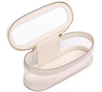 Duolan Trousse de maquillage transparente pour femme, beige, SLIM-2, Étui à pinceaux de maquillage