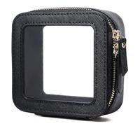 Duolan Trousse de maquillage transparente pour femme, Noir , Mini, Petite trousse de maquillage transparente