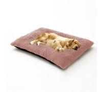 DUOLEH Grand coussin moelleux apaisant et anti-anxiété pour chien, matelas lavable avec base antidérapante - Coussin pour animaux de compagnie - Pour chiots et chats (65 x 48 x 8 cm, rose)