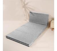 DUOLEH Matelas de sol pliable en mousse à mémoire de forme avec sac de rangement et housse lavable, lit d'appoint de 10 cm d'épaisseur pour voyage, camping, dortoir (200 x 70 x 10 cm, gris clair)