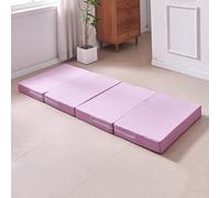 DUOLEH Matelas en mousse à mémoire de forme à 4 plis avec housse amovible et lavable, portable pour canapé, lit, chaise, lit (200 x 70 x 10 cm, violet)