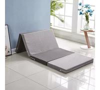 DUOLEH Matelas pliable à 4 plis en mousse à mémoire de forme - 1 place - Portable avec housse amovible et lavable pour camping, caravanes, voyages, lit d'invités (200 x 70 x 10 cm, bicolore 1)