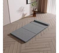 DUOLEH Matelas pliable à trois volets en mousse à mémoire de forme avec housse lavable, tapis de lit portable pour camping, caravanes (200 x 70 x 5 cm, gris)