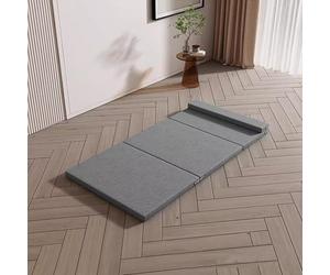 DUOLEH Matelas pliable à trois volets en mousse à mémoire de forme avec housse lavable, tapis de lit portable pour camping, caravanes (200 x 70 x 5 cm, gris)