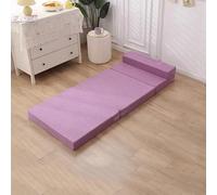 DUOLEH Matelas pliable en mousse à mémoire de forme à trois plis - Lit d'invités avec housse amovible et lavable, canapé futon portable pour voyage, camping, caravanes (200 x 70 x 10 cm, rose)