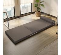 DUOLEH Matelas pliable en mousse à mémoire de forme à trois plis - Lit d'invités avec housse amovible et lavable, canapé futon portable pour voyage, camping, caravanes (200 x 70 x 10 cm, marron clair)