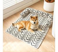 DUOLEH Panier Chien Orthopedique Coussin Chien Anti-anxiété Canapé Chats | 90x80x15cm, Coussin Chiens Lavable en Machine, Bords Surélevés Pour Sécurité, Fond Antidérapant, Traversin 3 Côtés, Doux