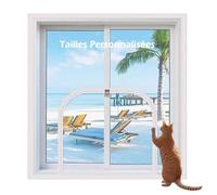 DUOLEH Tailles Personnalisées Moustiquaire Fenetre Écran, Filet de Protection Chat, pour Balcons, Fenêtres, Terrasses, Barrière Chat Balcon, Filet Écran Insecte