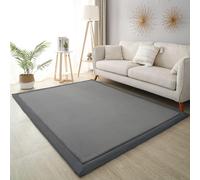 DUOLEH Tapis Tatami ultra doux, grand tapis d'éveil lavable, antidérapant, tapis de sol pour salon, chambre à coucher (80 x 300 cm, gris foncé)