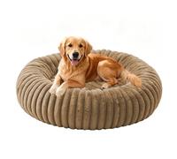 DUOLEHLit pour Chiens Rond Lit pour Chat Panier Chiens Panier Chat Donut | 50x50x18cm, Rembourrage Doux, Coussin Lavable, Tissu Peluche Doux, avec Fond Antidérapant, Surface Moelleuse, Anti-Anxiété