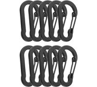 Duoleimi 10 mousquetons 5 cm, Mini mousquetons Noirs en Aluminium D-Clip, Petits mousquetons Porte-clés pour Le Camping, Les Voyages, la randonnée, la pêche, Les Sacs à Dos, Les Ceintures