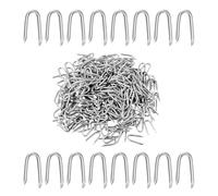 Duoleimi 300 agrafes en U galvanisées de agrafes en Acier pour clôtures à gibier, Grillage pour volières et clôtures à Lattes, agrafes pour clôtures pour Fixation dans Le Jardin