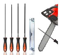 Duoleimi 4 pièces Kit d'affûtage pour tronçonneuse avec poignée - Limes Rondes pour tronçonneuses (3,2 mm, 4,0 mm, 4,8 mm, 5,5 mm) - Lime pour tronçonneuse, Lime tronçonneuse, Lime Ronde tronçonneuse