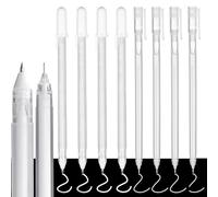 Duoleimi 8 stylos gel blancs | Épaisseur de trait 0,6 mm et 0,8 mm | Stylos acryliques blancs, stylo gel blanc Stylo blanc pour papier noir, peinture, mandala, bullet journal