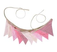 Duoleimi Chaîne de fanions Rose - Guirlande de 2.6m en Coton pour lit de Maison, lit de bébé & décoration, Chambre d'enfant Fille, chaîne de fanions Fille, Guirlande Rose de décoration Murale.