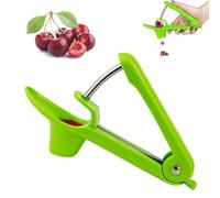 Duoleimi Dénoyauteur de Cerises, dénoyauteur de Cerises en Acier Inoxydable, dénoyauteur de Prunes, dénoyauteur de quetsches, dénoyauteur de Fruits, dénoyauteur de Prunes, dénoyauteur Manuel (Vert)