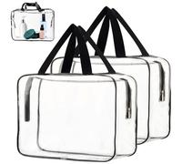 Duoleimi Ensemble de 2 sachets cosmétiques Transparents Sac de Toilette pour Les Femmes, Les Hommes et la Famille - Saches de Toilette imperméables pour Transporter Le Maquillage et Plus Encore.